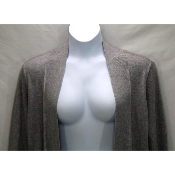 Dana Buchman Women's Open Front Gray Long Sleeve Draped Cardigan Sweater XL NWT - Picture 4 of 12